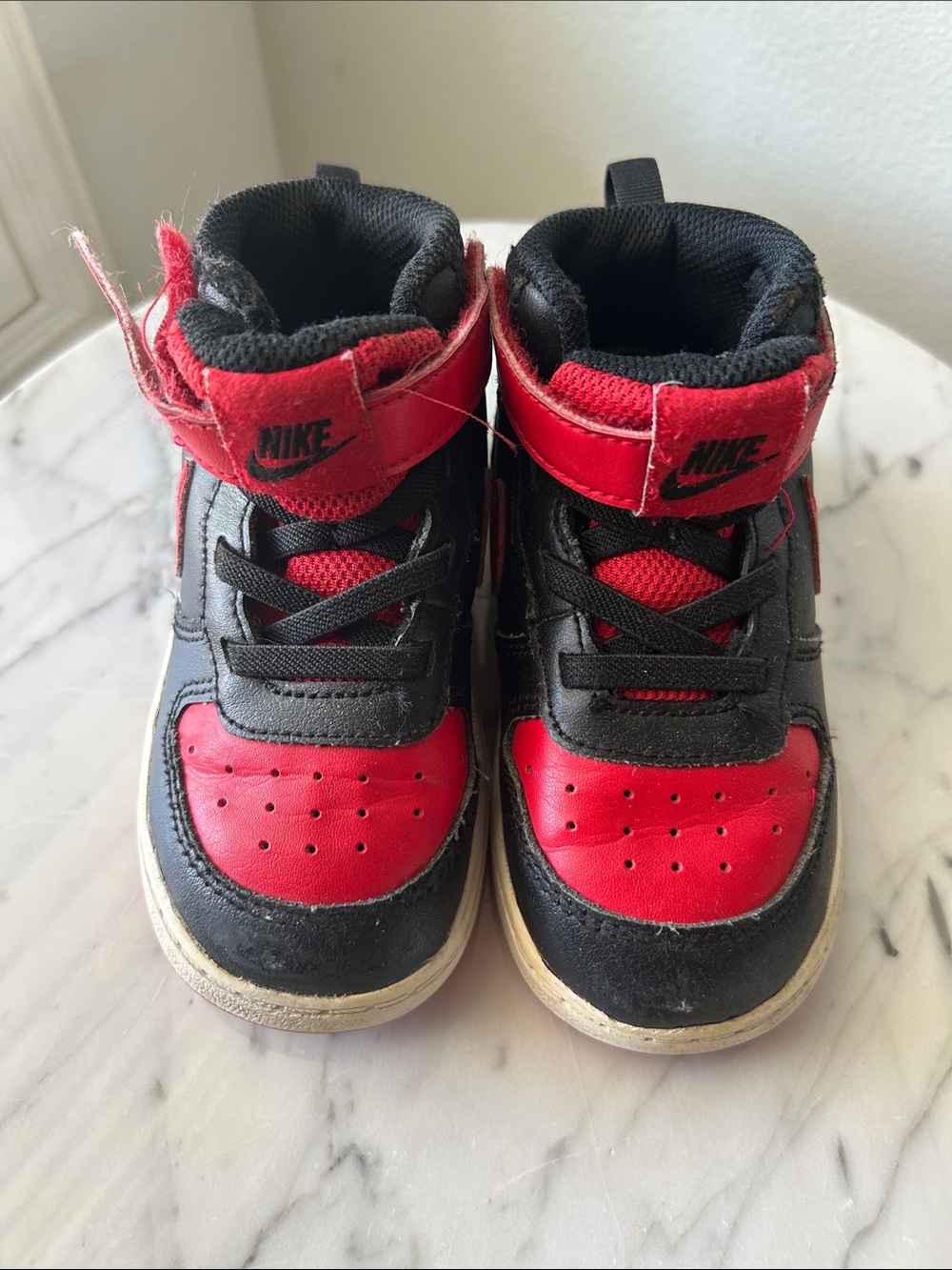 Nike Kids Black and Red High-Top Sneakers